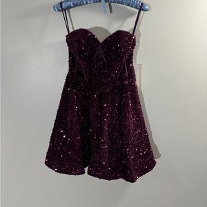 Elegant Purple Sequin Dress